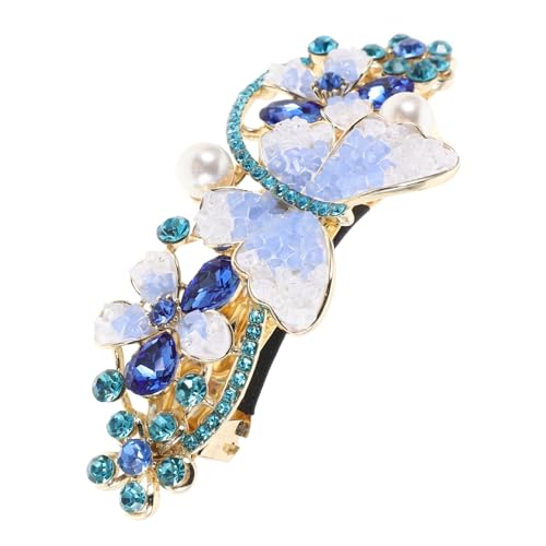 minkissy Strass-haarspangen Für Damen Strass-pferdeschwanzhalter Mit Strasssteinen Schmetterlingsblume Und Frühlingsmotiv Dekorative Haarspangenclip Haarschmuck Für Besondere Anlässe von minkissy