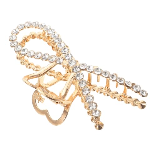 minkissy Strasssteine ​​Großer Kratzerclip Haarnadeln für Mädchen Make-up-Requisiten Retro-Kürbis PU-Armbänder Schmuck Schmuck Haarnadeln für die Braut Haarspangen Haarschmuck Metall Golden von minkissy