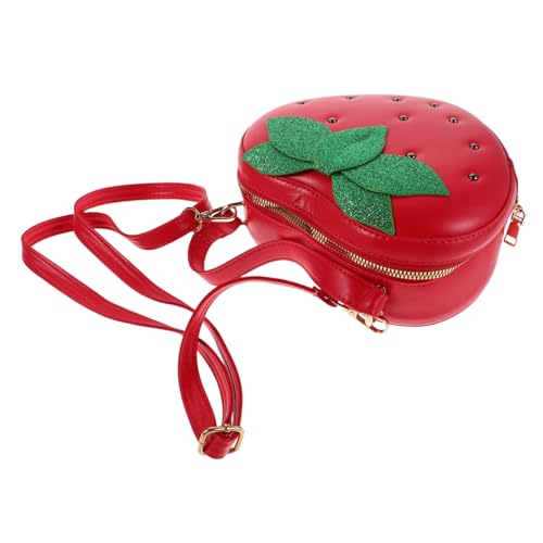 minkissy Erdbeer-geldbörse Für Mädchen Kindertasche Aus Stabilem Pu-material Verstellbare Umhängetasche Mit Frucht-design Geeignet Als Handtasche Für Kleinkinder Und Junge Mädchen von minkissy