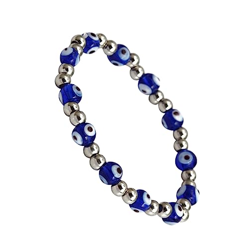 minkissy Stretch Perlenarmband mit Bösem Blick Elastisches Unisex Armband Blauem Kristallglas Modisches Schmuckstück für Männer Frauen und Mädchen Design für Alltag und von minkissy