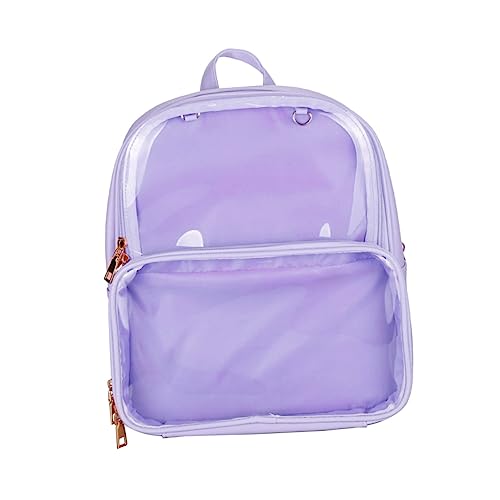 minkissy Stylischer Transparenter Rucksack Jelly Rucksack Für Teenager Mädchen Jungen Violett Verstellbare Tragegurte Einfache Reinigung Für Schule Und Freizeit von minkissy