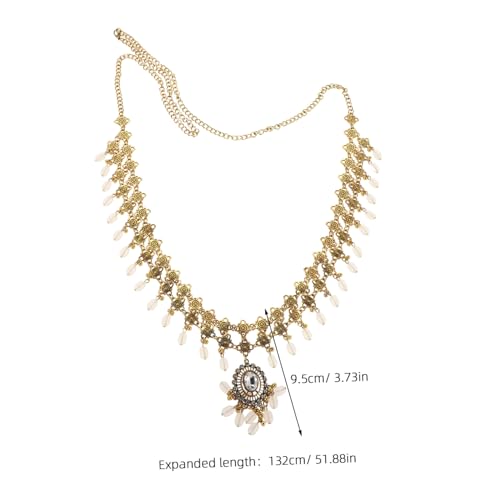minkissy Taillenkette Ethno Körperschmuck Taillenschmuck Kette Quasten Körperkette Retro Stil Kettengürtel Quaste Ethno Taillenschmuck Boho Taillengürtel Kette Körperkette Taille Strass von minkissy