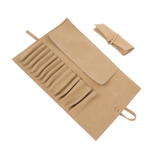 minkissy Make up Pinsel Rolltasche Reise Kosmetiktasche Tragbar Organizer Mit 12 Fächern Faltbar Aus Kunstleder Für Make up Künstler Für Reisen Und Kosmetikaufbewahrung von minkissy