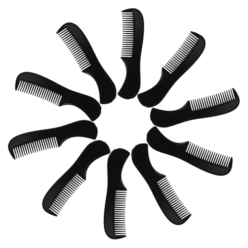 minkissy Taschen-Haar-Bart-Schnurrbart-Kamm: 10 Stück Mini-Bartkamm, Haarbürste, Herren, Taschenkämme, verhedderungsfrei, Bartglätter für kleine Gesichtshaarpflege, Styling-Werkzeug von minkissy
