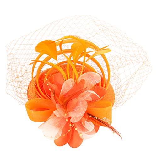 minkissy Fascinator-stirnband Für Damen Teeparty-hut Elegantes Blumen-clip-feder-netz-stirnband von minkissy