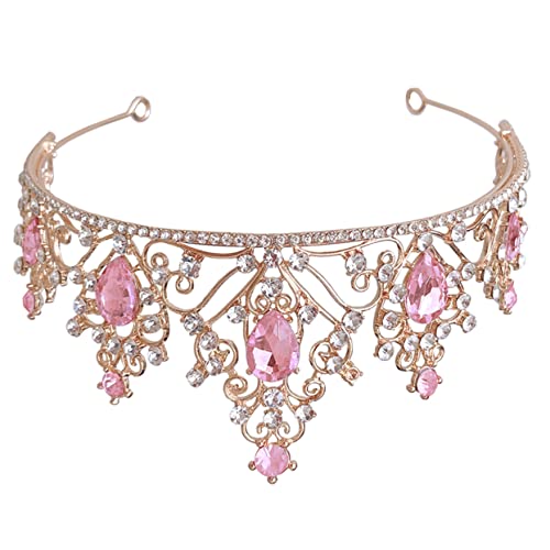 minkissy Tiara Brautkrone mit Strass Hochzeitskrone für Damen Funkelndes Kopfschmuck Accessoire für Hochzeit Geburtstag Party und Festliche Anlässe von minkissy