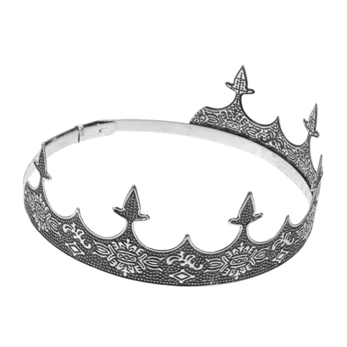 minkissy Tiara König Stirnbänder Zubehör Prinzkrone Halloween Kostüm Festival Herr Prinz-Kronen-Männer Männerkrone Kronenstütze männliche Krone elegante Kopfbedeckung Metall minkissy Tiara König Stirnbänder Zubehör Prinzkrone Halloween Kostüm Festival Herr Prinz-Kronen-Männer Männerkrone Kronenstütze männliche Krone elegante Kopfbedeckung Metall von minkissy