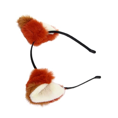 minkissy Fuchsohren Haarreif Rot Tierohren Stirnband Für Cosplay Halloween-party-kostümzubehör Weicher Plüsch Verstellbares Design Abnehmbar Für Erwachsene Und Vielseitig Einsetzbar Für Büh von minkissy