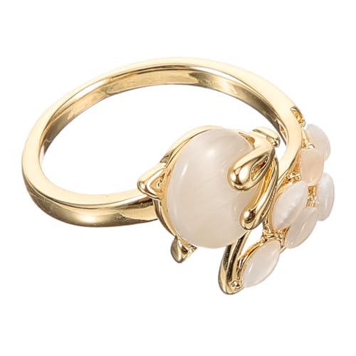 minkissy Tier Schmuck Ring Für Damen Verstellbarer Offener Ring Mit Strass-verzierung Kleidungsaccessoire Für Partys Und Clubs von minkissy