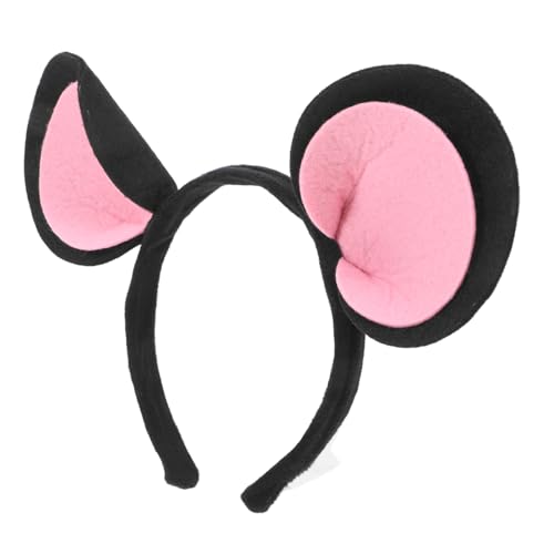 minkissy Tierohren Haarreif mit Mausohren Weicher Haarschmuck für Kostümpartys Bühnenaufführungen und Karneval Niedlicher Haarreif mit Filz Mausohren für Erwachsene von minkissy