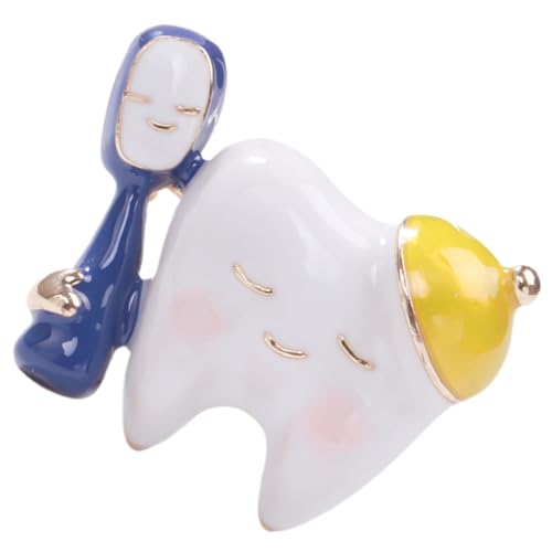 minkissy Zahnbrosche Emaille Anstecknadel für Damen Mundgesundheit Brosche Dekorative Kleidungsnadel Vielseitig für Anzüge Kleider Rucksäcke 1 Stück von minkissy
