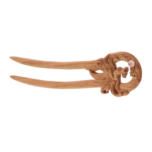 minkissy Holz-haarstab Im Vintage-stil Haarschmuck Für Frauen Retro-haargabel Für Haarknoten Und Lange Haare Handgeschnitzter Holz-haarstab Für Hochsteckfrisuren von minkissy