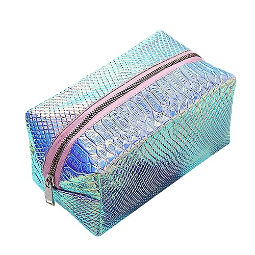minkissy Tragetasche Kosmetiktasche Cosmetic Bag toiletries Bag Vanity Bag Make up Bag marmor Damen Tasche Handtasche mit Reißverschluss tragbare Waschtasche Kulturbeutel für die Reise Blue von minkissy