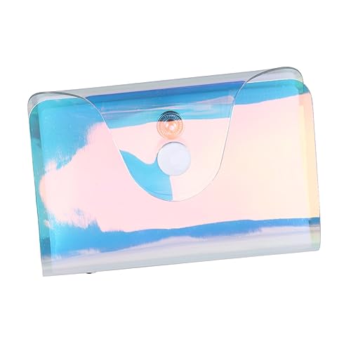 minkissy Transparente Damentasche Mit Glitzerdruck Steckplätze Für Karten Und Kleingeld Druckknopf-Halter Für Damen Und Mädchen Geeignet Für Schule Arbeit Und Ausgehen von minkissy
