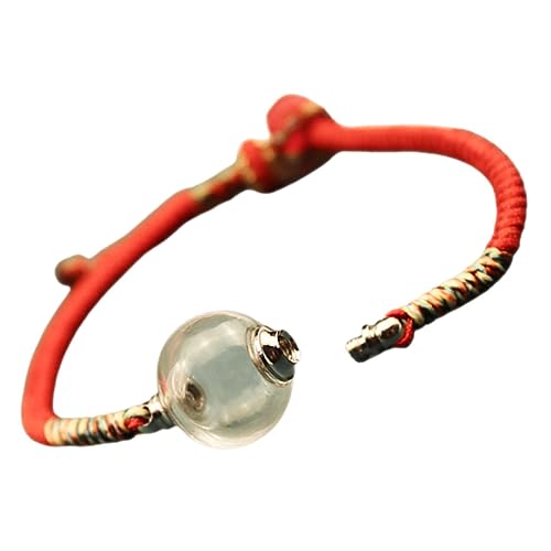 minkissy Transparente Glasperlen Armband mit Verstellbarem Geflochtenem Seil für Frauen Schutzarmband zum Chinesischen Neujahr Langlebiges Charm Armband Symbolisches von minkissy
