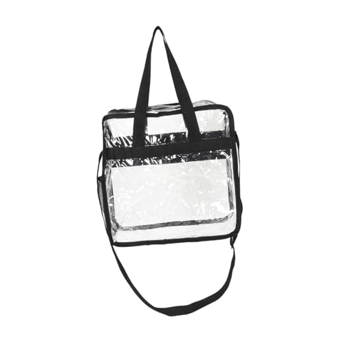 minkissy Klare PVC-Tasche Durchsichtige Kulturbeutel Für Reisen Fitness Konzerte Sportveranstaltungen Aufbewahrungstasche Mit Schultergurt Und Griffen Geeignet Für Schallplatten Einkäufe von minkissy