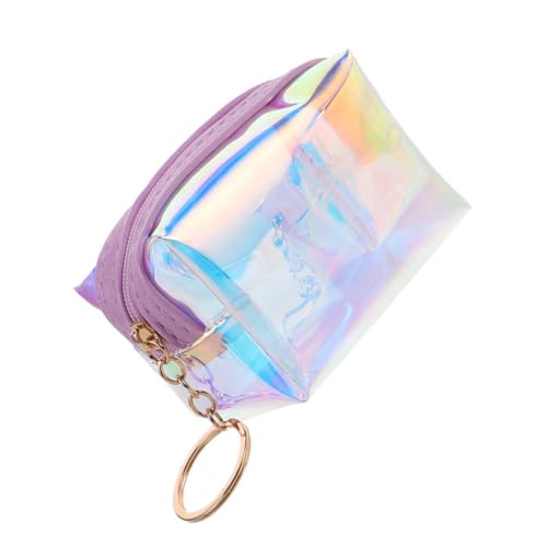 minkissy Transparente Holografische Mini-geldbörse mit Schlüsselanhänger Leichter Robuster Münzbeutel mit Sichtfenster Multifunktionale Aufbewahrungstasche für Teenager Mädchen und Frauen von minkissy