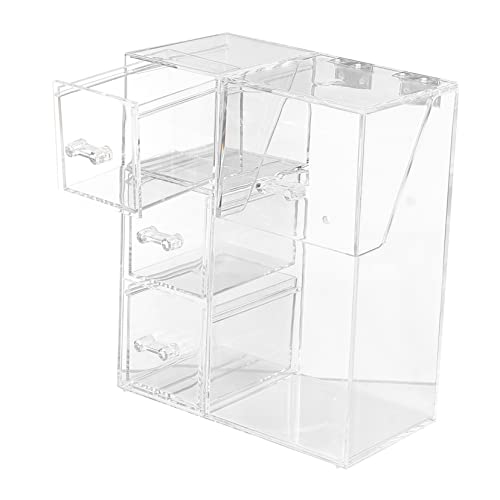 minkissy Decor Kosmetik Organizer Mit Deckel Transparente Aufbewahrungsbox Für Make-up Pinsel Und Schönheitsprodukte Design Für Schminktisch Und Badezimmer von minkissy
