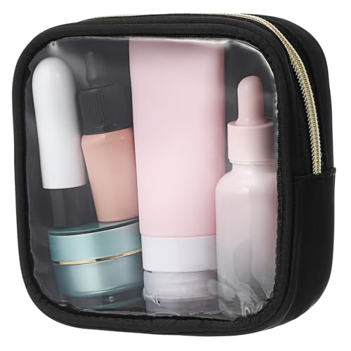 minkissy Mini-schminktasche Mit Transparentem Frontfenster Robustem Reißverschluss Kompakter Für Make-up-aufbewahrung Und Reisen Kosmetiktasche Als Organizer Für Damen von minkissy