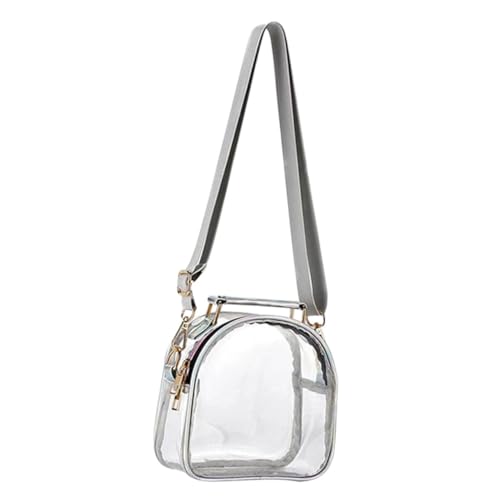 minkissy Transparente Umhängetasche Damen Leichtes Umhängbares Outdoor Schultertasche Kompakte Strapazierfähiges PVC Vielseitig für Shopping Party Reisen Modisches Design Geruchsneutral von minkissy