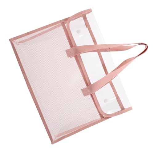 minkissy Transparente Wasserdichte Strandtasche Damen Groß mit Hoher Kapazität Leichte Tragbare Beach Tote für Pool Reisen und Shopping Modische Durchsichtige Handtasche Rosa von minkissy