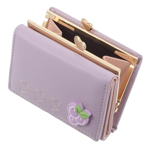 minkissy Trifold Geldbörse Damen Faltbares Portemonnaie PU mit Münzfach Leicht Kompakt für Reisen Kartenhalter für Lehrer Studenten Büroangestellte von minkissy