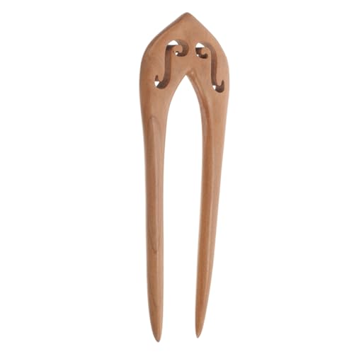 minkissy U Förmige Haarforke aus Pfirsichholz Doppelte Antiker Haarschmuck für Damen Langlebig und Stabil Traditionelles Chinesisches Haaraccessoire für Hochzeiten und Festliche Frisuren von minkissy