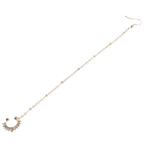 minkissy U Förmiger Nasenring mit Langer Metallkette Goldfarbene Nasenpiercing Schmuck Nasenstecker und Nasenring Stilvolles Piercing für Damen und Herren Geeignet für Party und Club von minkissy