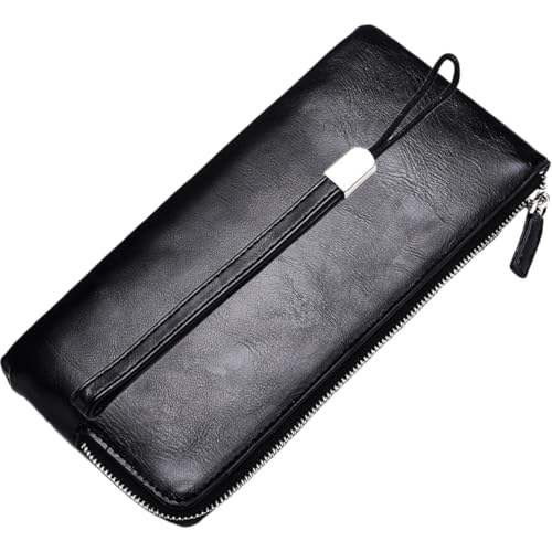 minkissy Multifunktions Geldbörse Herren PU Stilvolle Kartenaufbewahrungstasche Reißverschluss Geldbörse für Outdoor und Reisen RFID Sicheres Portemonnaie für Männer von minkissy