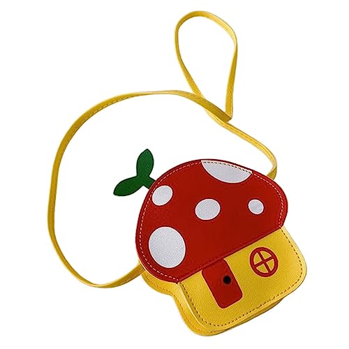 minkissy Umhängetasche Pilzmotiv Verstellbarer Schultergurt Leicht Süße Geldbörse für Mädchen Reisen Ausflug Robust Sicher Langlebig Tasche für Alltag und Freizeit von minkissy