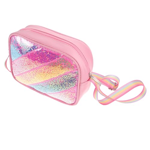 minkissy Umhängetasche mit Pailletten Rechteckige Meerjungfrauen-Motiv Geldbörse Bunte Regenbogen Sternenmuster Niedliche Cartoon-Tasche für Mädchen Geschenkidee für Partys und Alltag von minkissy