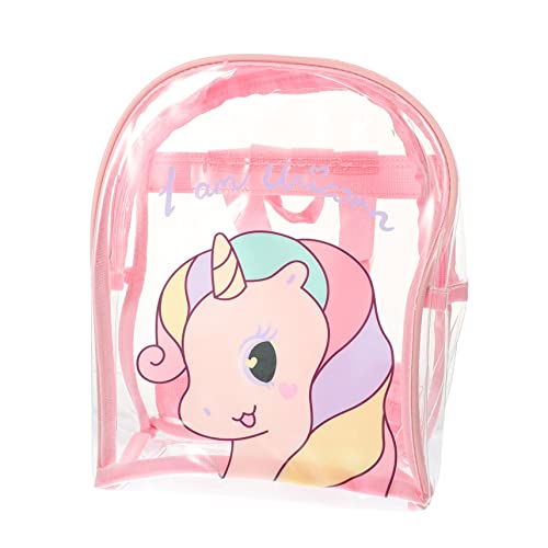 minkissy Einhorn Rucksack Für Junge Mädchen Aus PVC-Material Bezauberndes Design Großzügige Tasche Zum Verstauen Von Büchern Und Wasserflaschen Geeignet Für Verschiedene Anlässe von minkissy