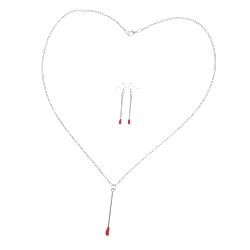 minkissy Matchstick Earring Set Matchstick Necklace Set Lightweight and Jewelry Versatile Accessory for Women and Girls Unique for Any Occasion von minkissy