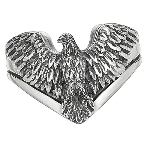 minkissy Verstellbarer Herren mit Adlerdesign Vintage Stil Hip Hop Finger Schmuck für und Damen Modischer Fingerschmuck von minkissy