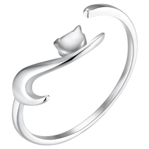 minkissy Verstellbarer Katzenring Damen Offener Ring Metall Verarbeitung Eleganter Schmuck Für Party Cosplay von minkissy