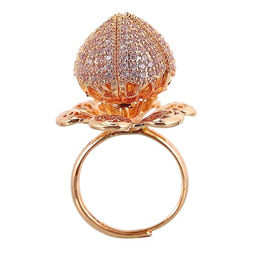 minkissy Offener Ring Mit Verstellbarem Rosenringdesign Elegantes Damen-schmuckstück Aus Hochwertigem Material Für Party Bar Und Alltag von minkissy