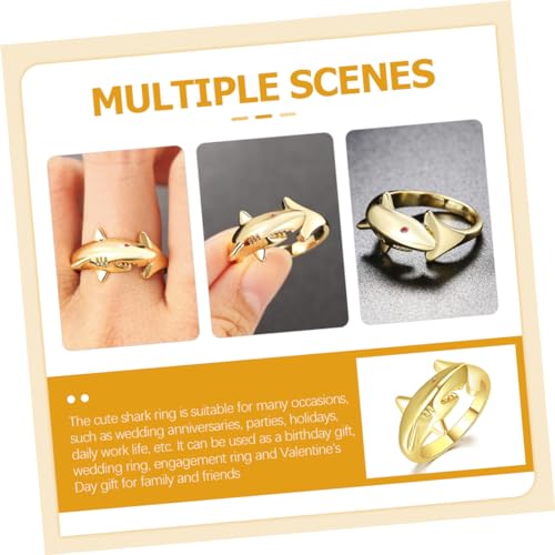 minkissy Verstellbarer Offener Shark Ring für Damen und Teenager Einzigartiges Farbwechsel Design Schmuckstück Komfortabel und Stylisch für Sommer und Besondere Anlässe von minkissy