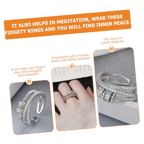 minkissy Verstellbarer Sterling Silber Damen Ring Rotierender Offener Finger Ring Persönlicher Schmuck Daumenring von minkissy