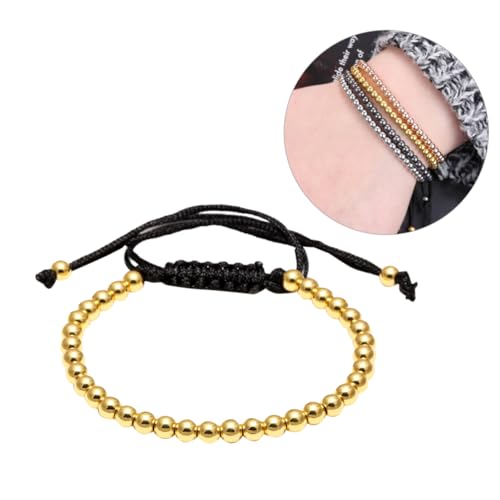 minkissy Verstellbares Armband mit Geflochtenen Perlen Kupfer für Herren Stilvolles Leichtes Design für Reisen oder Passt Meisten Handgelenken von minkissy