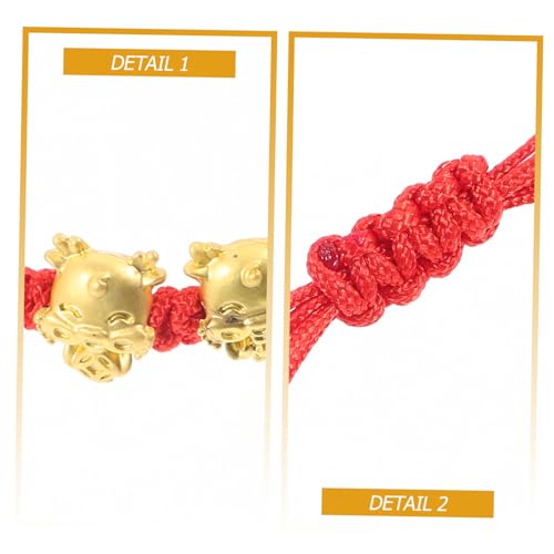 minkissy Verstellbares Damen Armband Drachenmotiv Geflochtenes String Bracelet Weiches Seil Komfortables Schmuckstück Neujahrsfest mit und Wohlstands Symbolik von minkissy