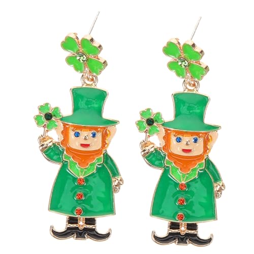 minkissy Vierblättrige Kleeblatt Ohrhänger Damen Schmuck für Patrick's Day Festival Karneval Accessoire Leicht Modisch Elegant von minkissy