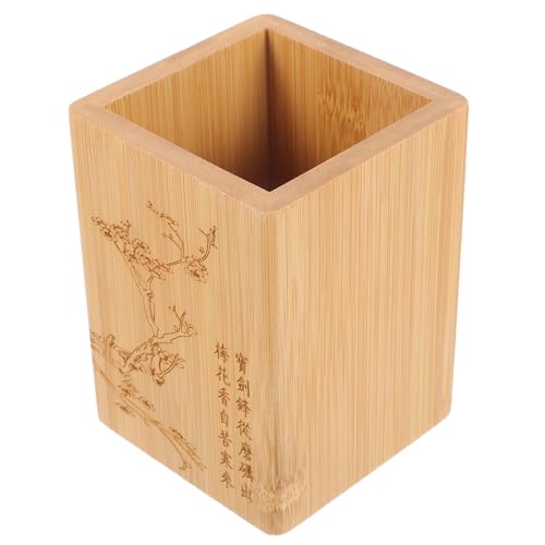 minkissy Multifunktionaler Holzstifthalter Für Schreibtisch Rustikaler Organizer Für Stifte Pinsel Buntstifte Und Utensilien Für Studenten Und Kreative Anwendungen Langlebiges Design Aus von minkissy