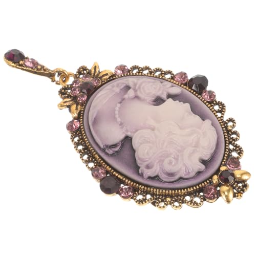 minkissy Viktorianische Brosche mit Eingraviertem Damenporträt Eleganter Schmuck für Frauen für Abendkleider Hochzeiten Besondere Anlässe Funkelnde Diamantdetails Design von minkissy