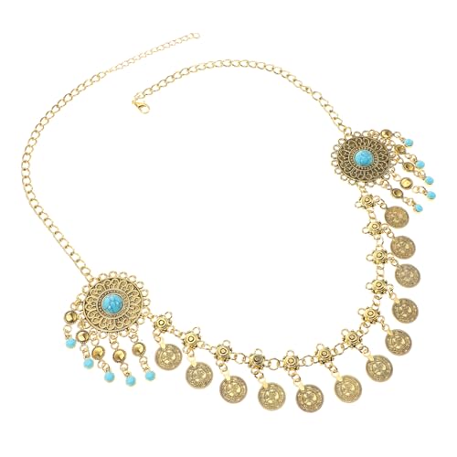 minkissy Vintage Boho Kopfkette mit Metallkette und Quasten Verstellbarer Haarschmuck für Frauen Retro Stirnkette für Besondere Anlässe Wie Hochzeit Party Halloween Modischer Schmuck für von minkissy