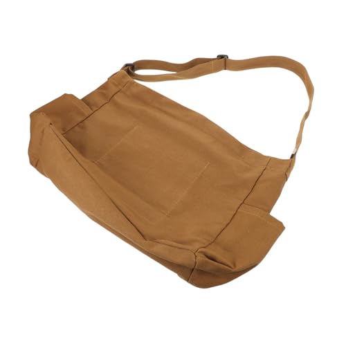 minkissy Vintage Canvas Crossbody Tote Bag Große Kapazität Verstellbarer Riemen Robuste Braune Schultertasche Retro Handtasche Für Arbeit Freizeit College von minkissy