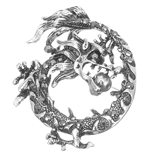 minkissy Vintage Drachenbrosche für Männer Exklusive Anstecknadel für Anzüge Langlebig Sicher Auffälliges Design für Formelle Anlässe von minkissy