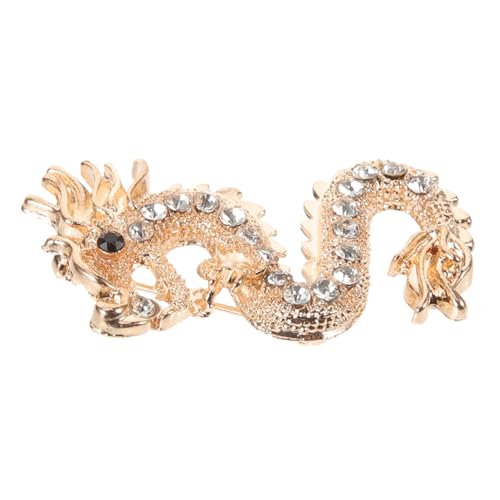 minkissy Vintage Dragon Brosche Anstecknadel Goldfarben Retro Stil Modische Schmuckbrosche für Damen Dekoratives Drachen design Geeignet für Anzüge Kleider Mäntel Party und Festliche von minkissy