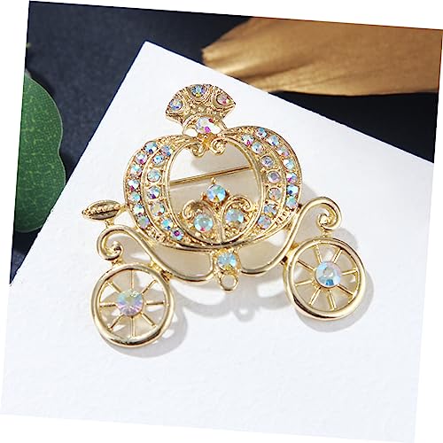 minkissy Vintage Kürbiswagen Brosche Anstecknadel für Damen Modischer Schmuck mit Bunten Strasssteinen Kleidung Accessoire für Pullover Schal und Kleid für Party Geburtstag und Festliche von minkissy
