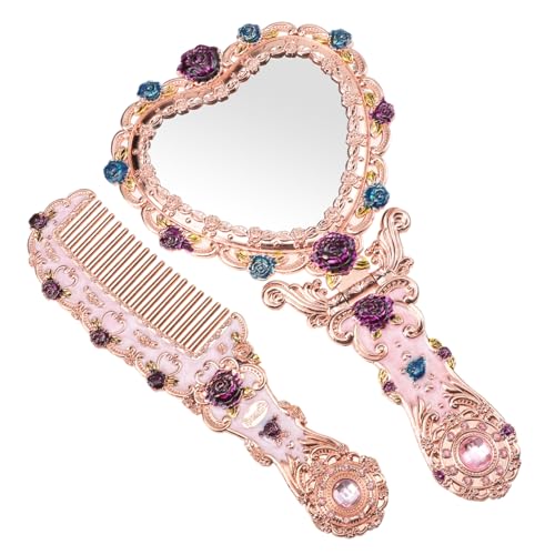 minkissy Vintage Schminkspiegel Kamm Satz Tragbarer Retro Handspiegel Mit Kamm Faltbarer Kosmetikspiegel Für Damen Stilvolles Make up Zubehör Für Zuhause Und Reisen minkissy Vintage Schminkspiegel Kamm Satz Tragbarer Retro Handspiegel Mit Kamm Faltbarer Kosmetikspiegel Für Damen Stilvolles Make up Zubehör Für Zuhause Und Reisen von minkissy