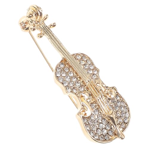 minkissy Violin Brosche Pin Mit Funkelnden Zirkonia Musikalisches Für Männer Und Frauen Eleganter Anstecker Für Kleidung Pullover Und Schals Goldfarbe Einzigartiges Design Und von minkissy